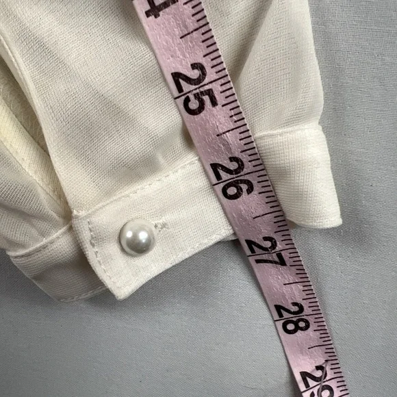 Maurices Lace Top Womens XL Sheer Ivory Fairy Blouse Boho Feminine Romantic - Picture 12 of 13